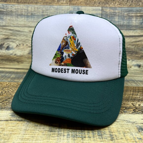 Modest Mouse Mens Trucker Hat Green Snapback 1993 Indie Rock Band Baseball Cap - Picture 1 of 5
